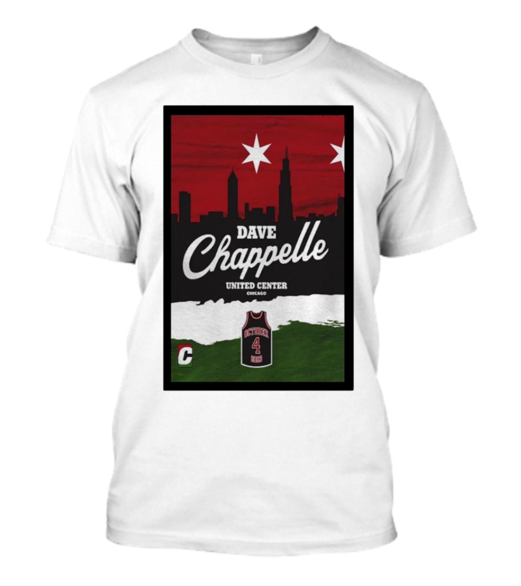Dave Chappelle United Center Chicago October 4 Basketball Skyline T-Shirt