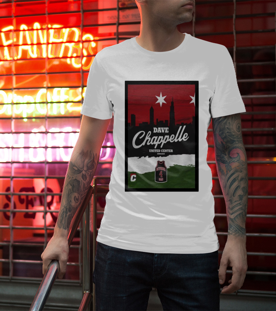 Dave Chappelle United Center Chicago October 4 Basketball Skyline T-Shirt