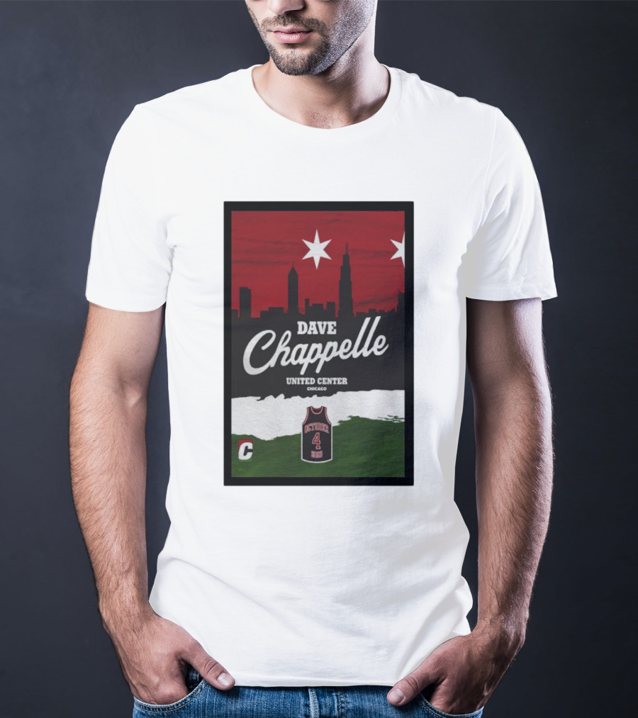 Dave Chappelle United Center Chicago October 4 Basketball Skyline T-Shirt