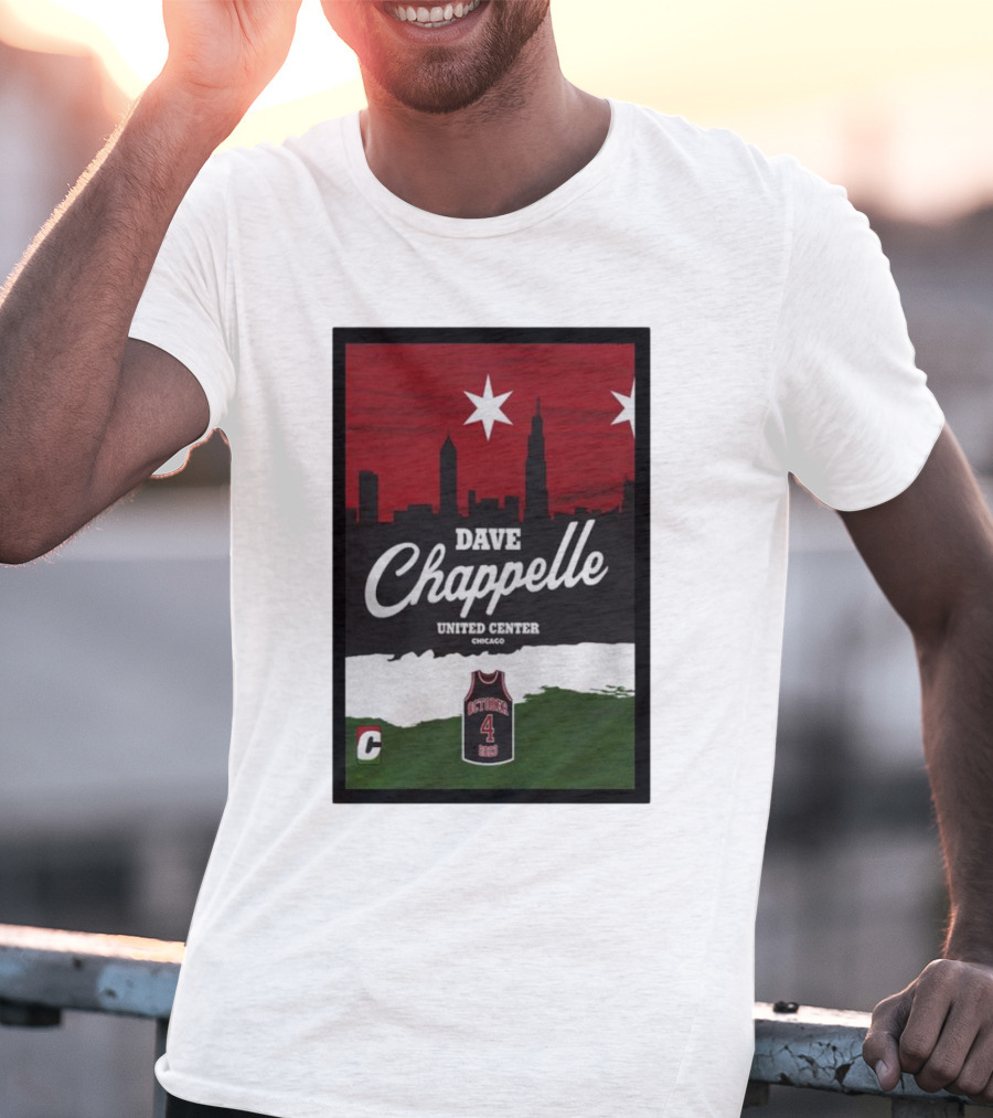 Dave Chappelle United Center Chicago October 4 Basketball Skyline T-Shirt