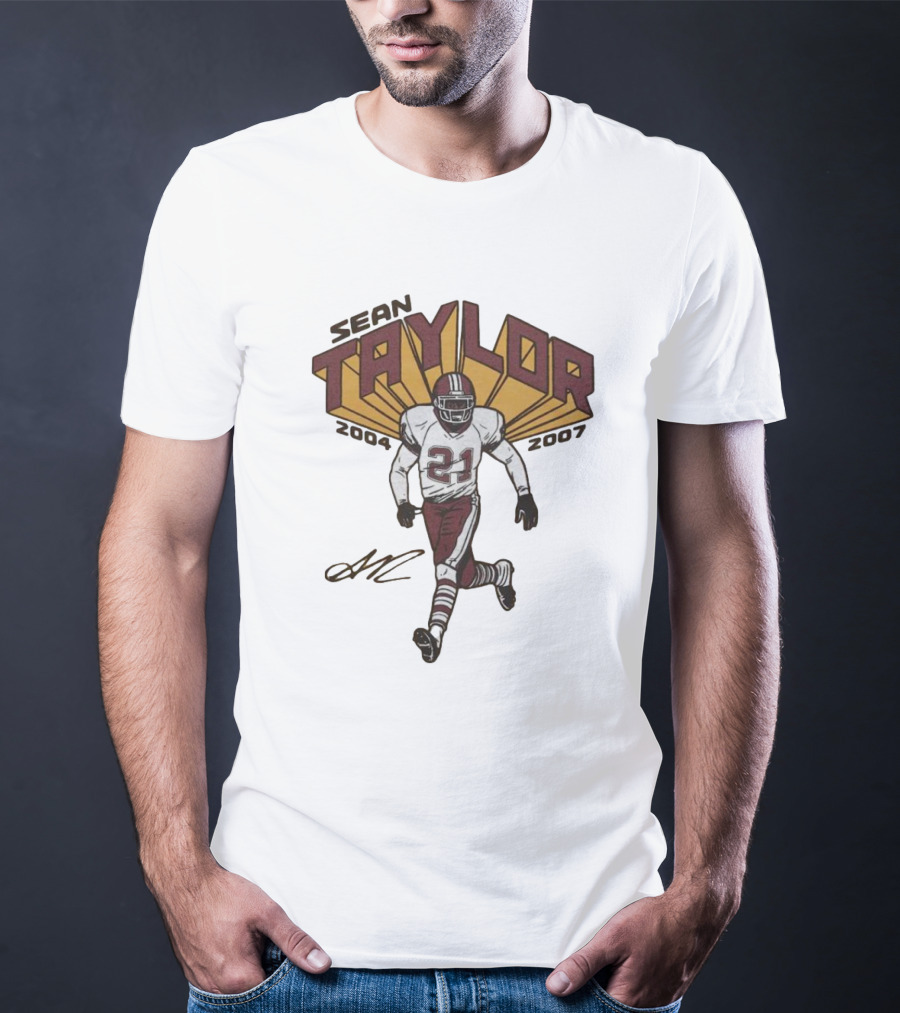 Sean Taylor 2004-2007 Washington 21 Signature T-Shirt