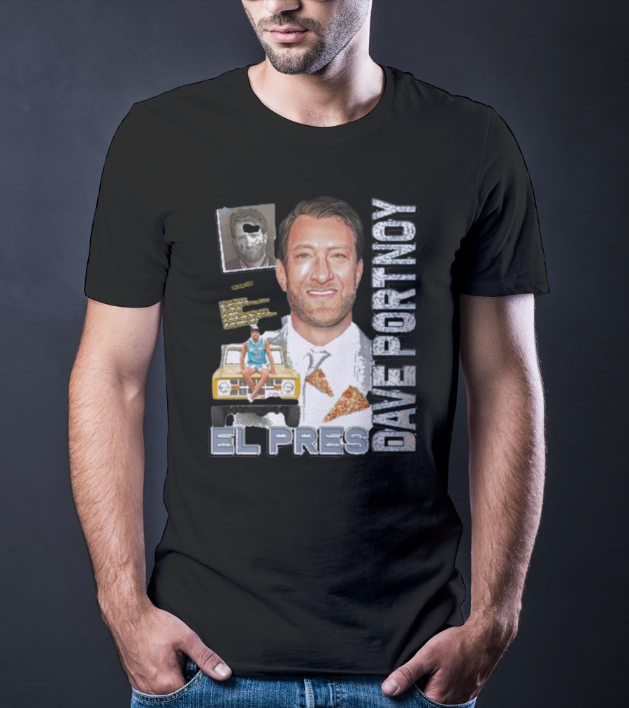 Dave Portnoy El Pres Pizza Car Collage T-Shirt