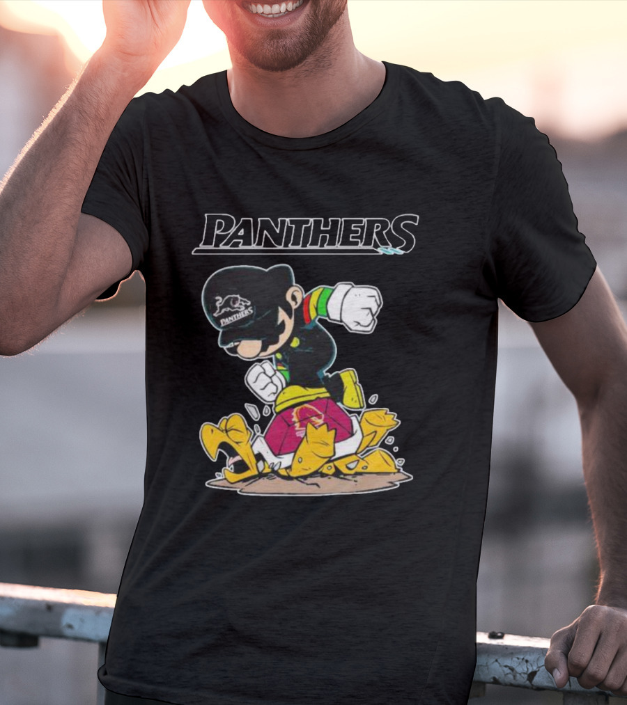 Panthers Mario Crushing Broncos Turtle Mashup T-Shirt