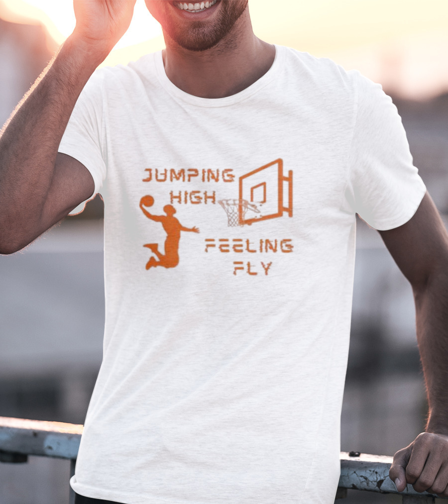 Jumping High Feeling Fly Basketball Dunk Hoops T-Shirt