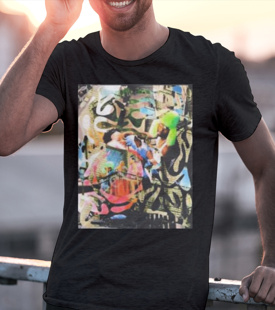 Riri And Rocky Ian Woods Merch Colorful Abstract Collage T-Shirt