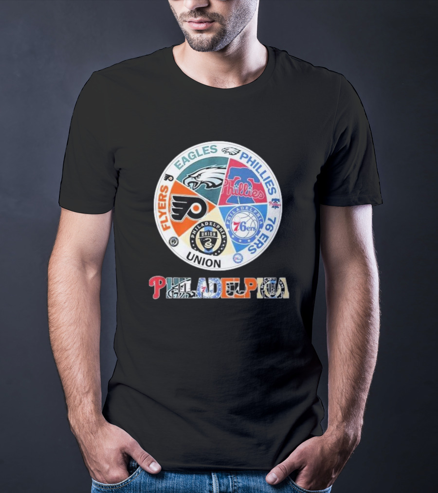 Philadelphia Flyers Eagles Phillies 76Ers Union Team T-Shirt