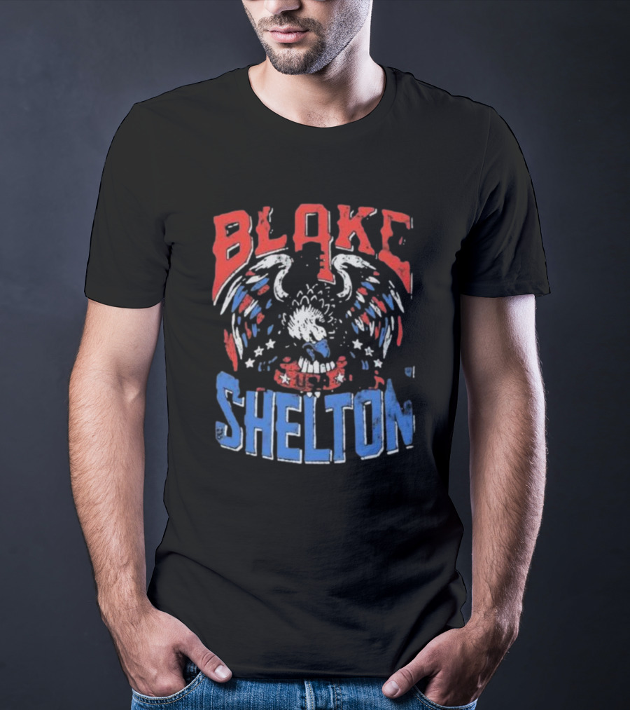 Blake Shelton USA Patriotic Black Eagle T-Shirt