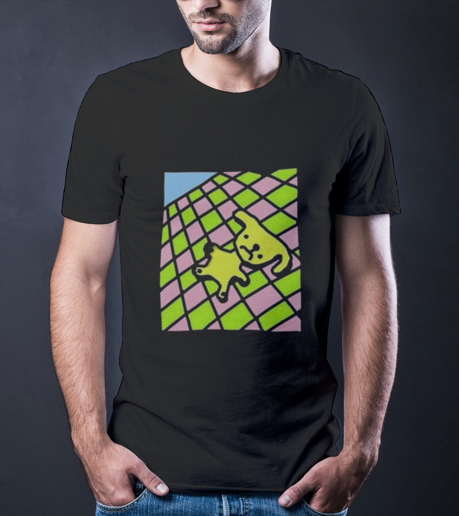 There's A Doggy On The Roof Checkerboard Zoe Bread T-Shirt
