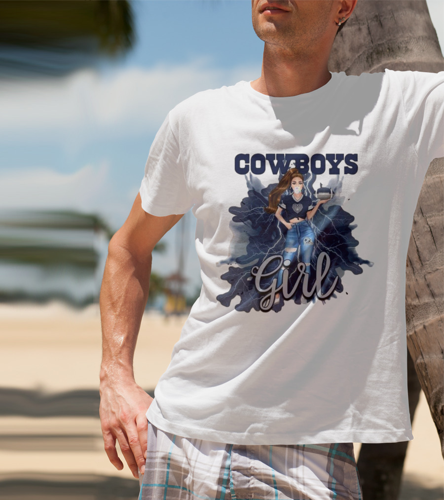 Cowboys Girl Unique Womens Dallas Cowboys Football Fan Fashion T-Shirt