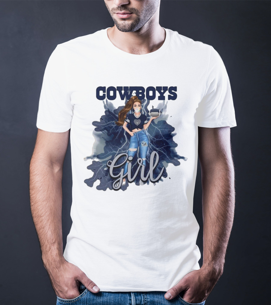 Cowboys Girl Unique Womens Dallas Cowboys Football Fan Fashion T-Shirt