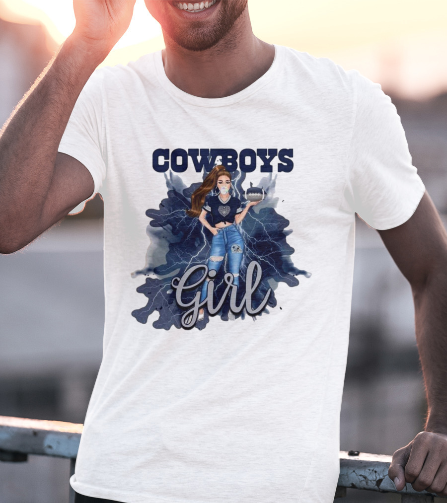 Cowboys Girl Unique Womens Dallas Cowboys Football Fan Fashion T-Shirt