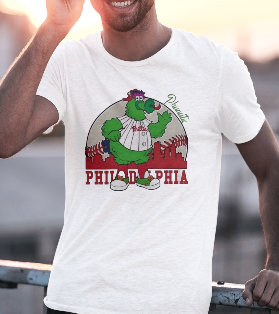 Philly Phanatic Philadelphia Skyline Baseball Phillies T-Shirt