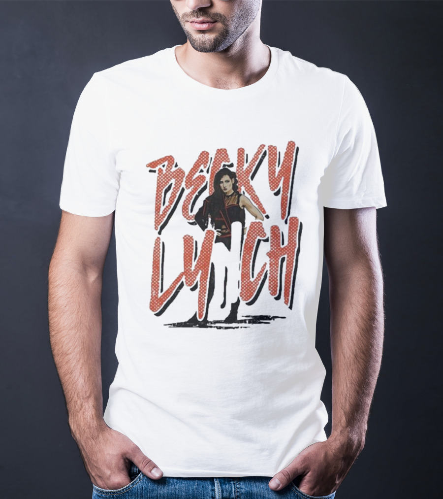 Becky Lynch Heather Gray Name Rough Text With Image T-Shirt