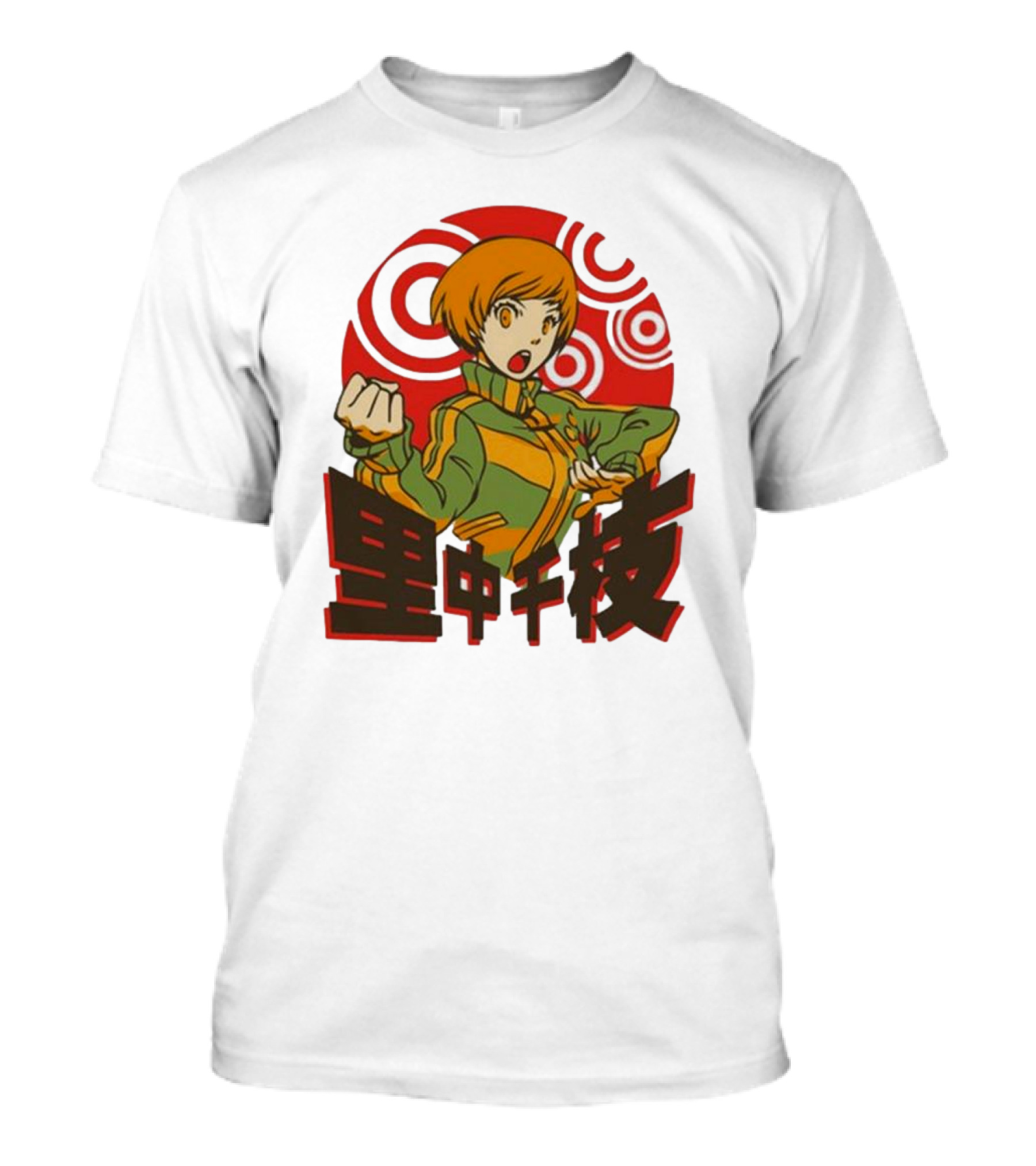 Persona 4 Dragon’s Fury Chie Satonaka Retro Red Circles T-Shirt
