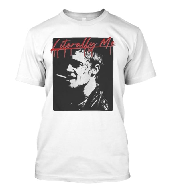Literally Me Tyler Durden Smoking Silhouette Black And Red T-Shirt