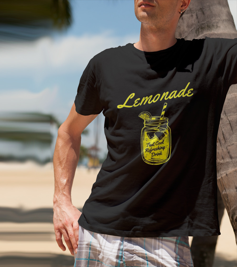 Lemonade That Cool Refreshing Drink Jar With Ice And Straw T-Shirt