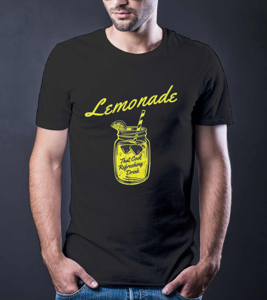 Lemonade That Cool Refreshing Drink Jar With Ice And Straw T-Shirt