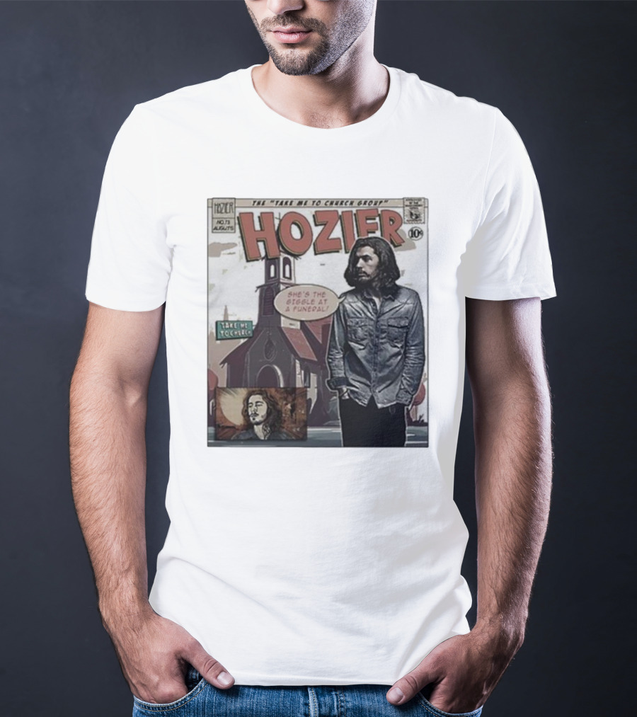Hozier Comic Style Art She's The Giggle At A Funeral Take Me To Church T-Shirt