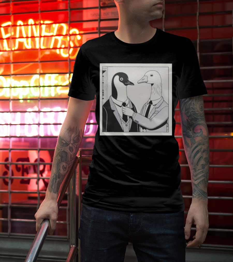Gentlemen Duck And Penguin In Suits T-Shirt