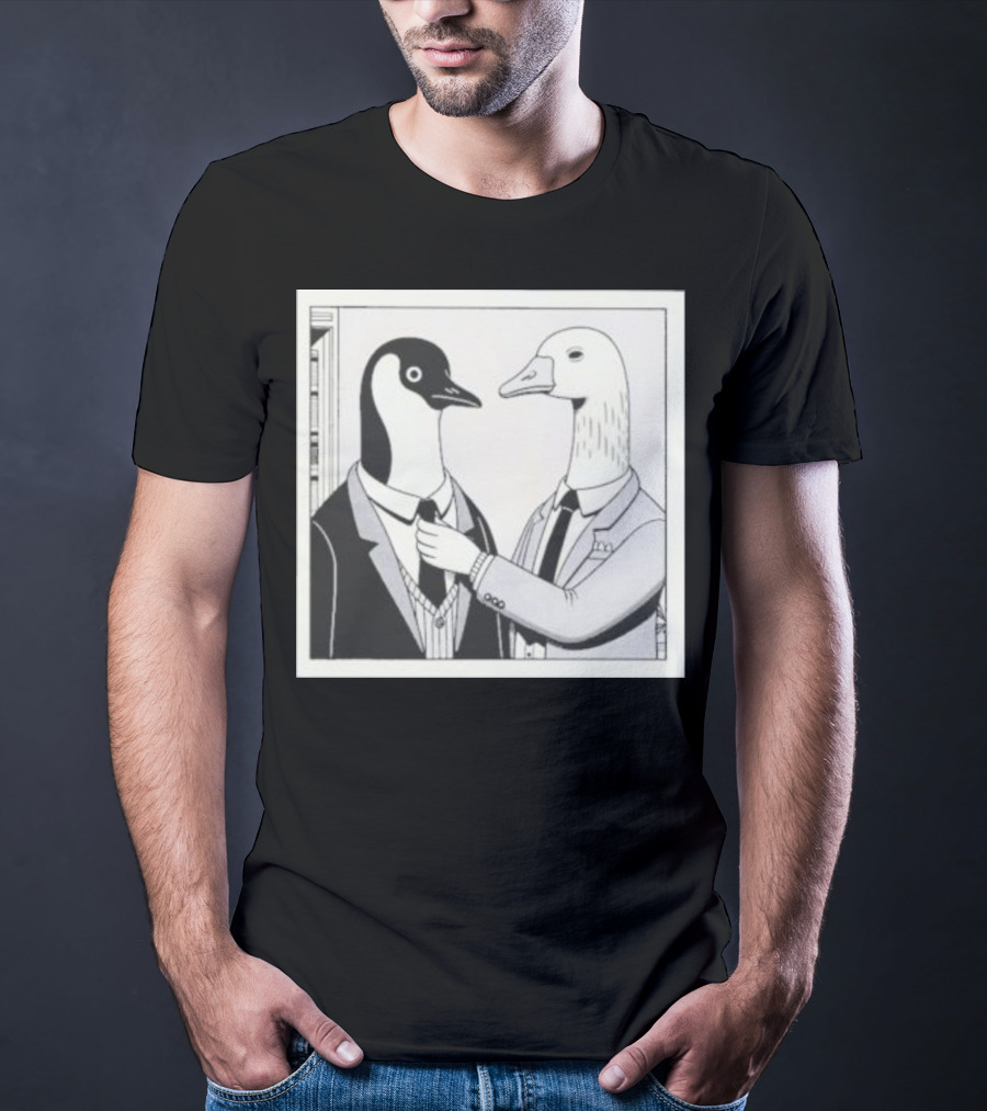 Gentlemen Duck And Penguin In Suits T-Shirt