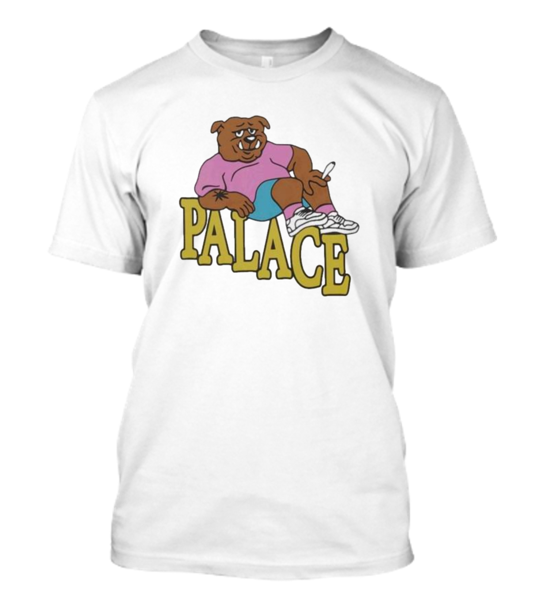 Palace Bulldog Relaxing With Cigarette Over T-Shirt