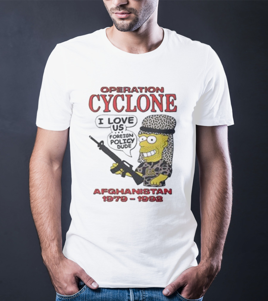 Operation Cyclone Afghanistan 1979-1989 Cartoon Character With Gun T-Shirt