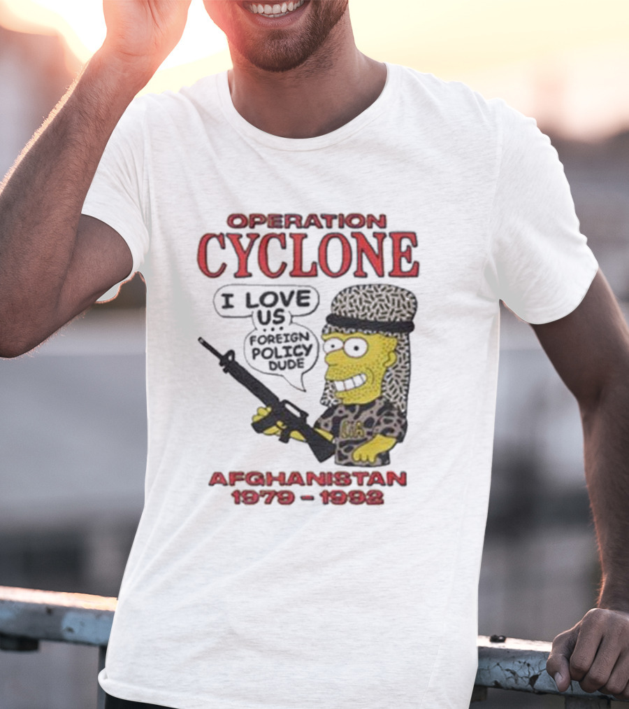 Operation Cyclone Afghanistan 1979-1989 Cartoon Character With Gun T-Shirt