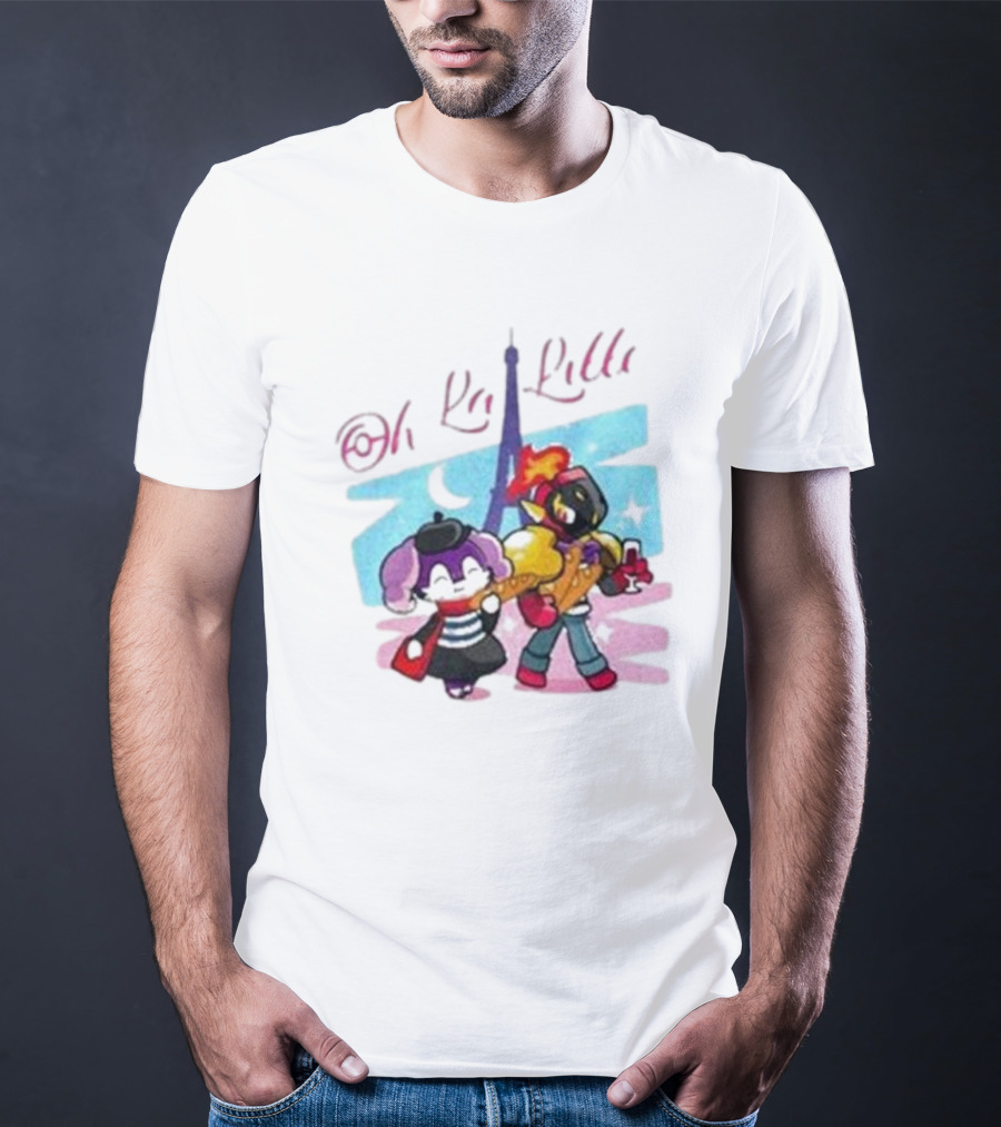Lenvgc Oh La Lille Eiffel Tower Characters T-Shirt