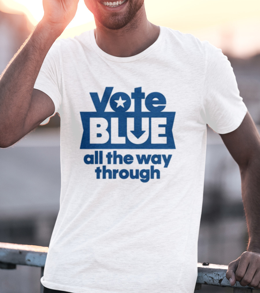 Vote Blue All The Way Through Star Arrow T-Shirt