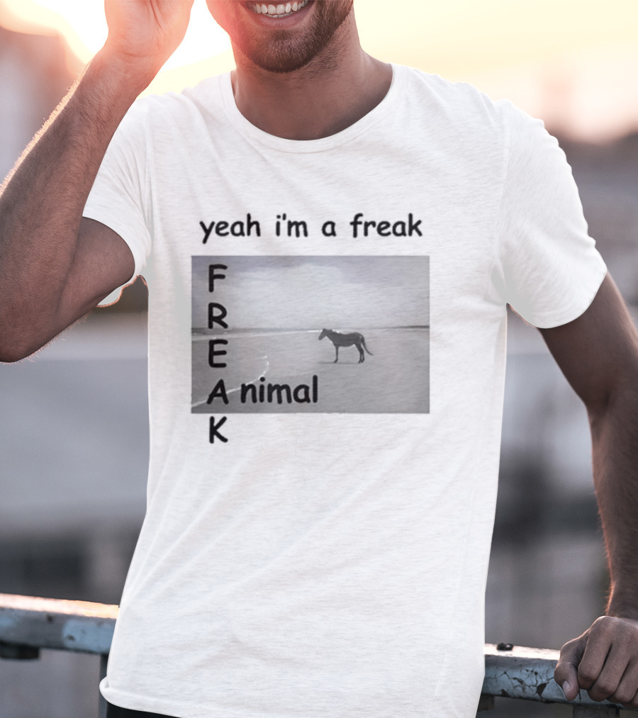 Yeah I'm A Freak Animal Zebra Standing Alone In Serengeti Sunset T-Shirt