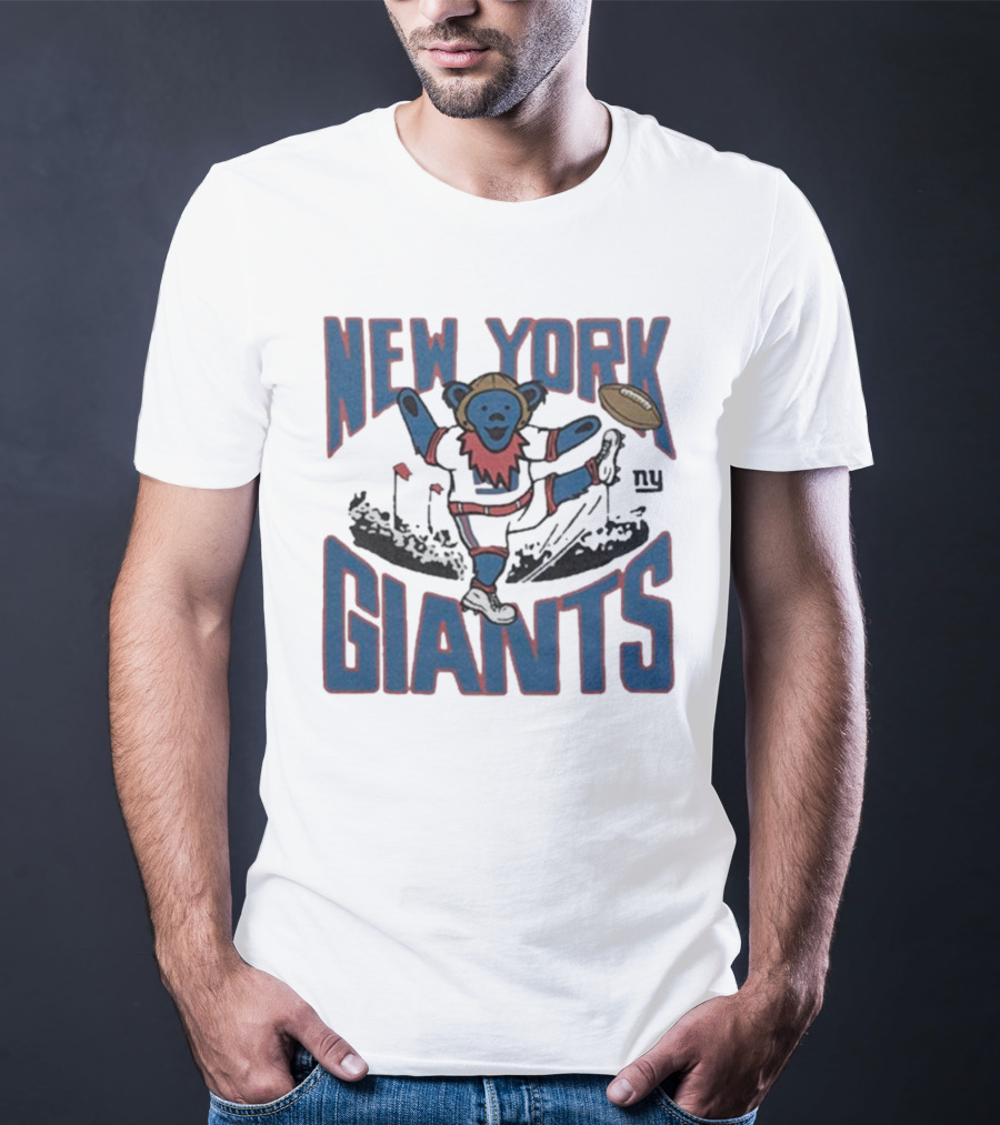New York Giants Grateful Dead NFL Collaboration Bear T-Shirt