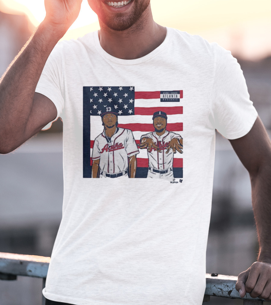 Outkast Stankonia Ronald Acuna Jr Ozzie Albies American Flag Baseball T-Shirt