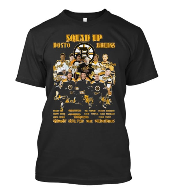 Squad Up Boston Bruins Bobby Orr Phil Esposito Zdeno Chara Thank You For The Memories T-Shirt