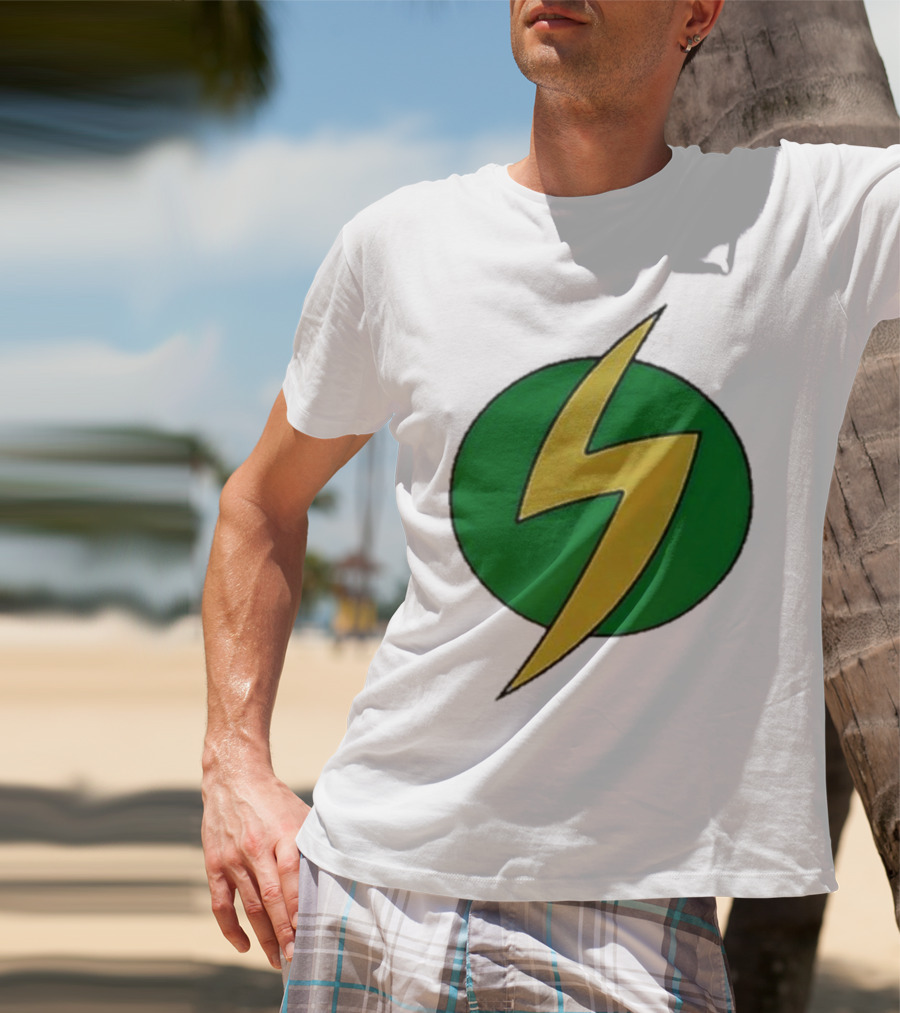 PowerEdd Green Yellow Lightning Bolt T-Shirt