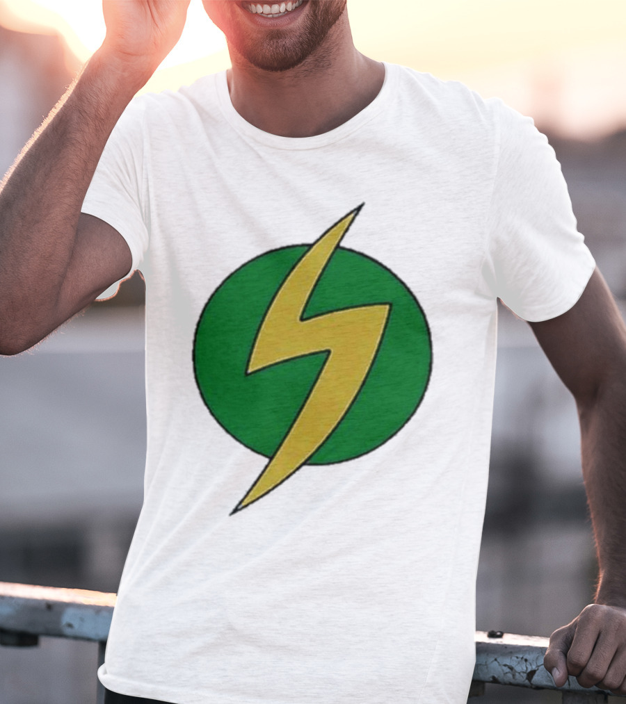 PowerEdd Green Yellow Lightning Bolt T-Shirt
