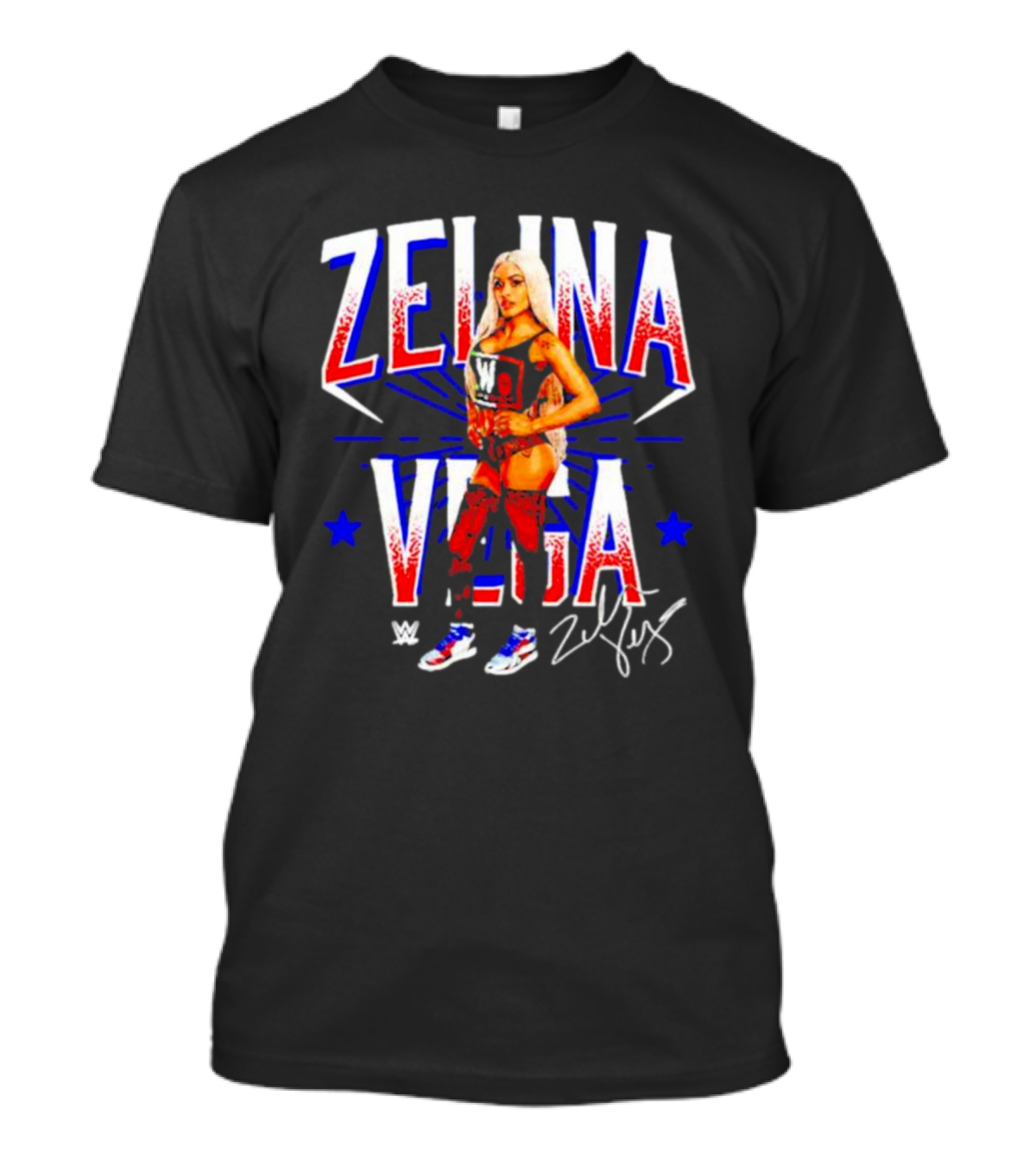 Zelina Vega LWO Signature WWE Red Blue Star T-Shirt