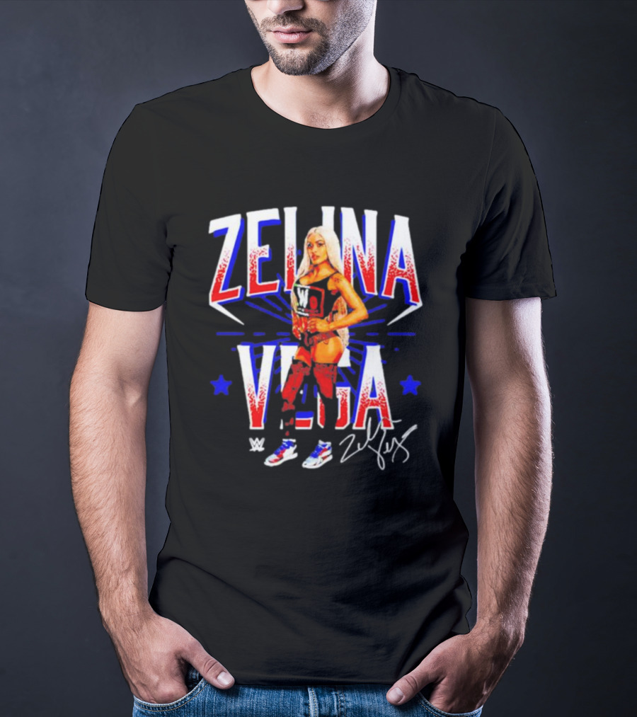 Zelina Vega LWO Signature WWE Red Blue Star T-Shirt