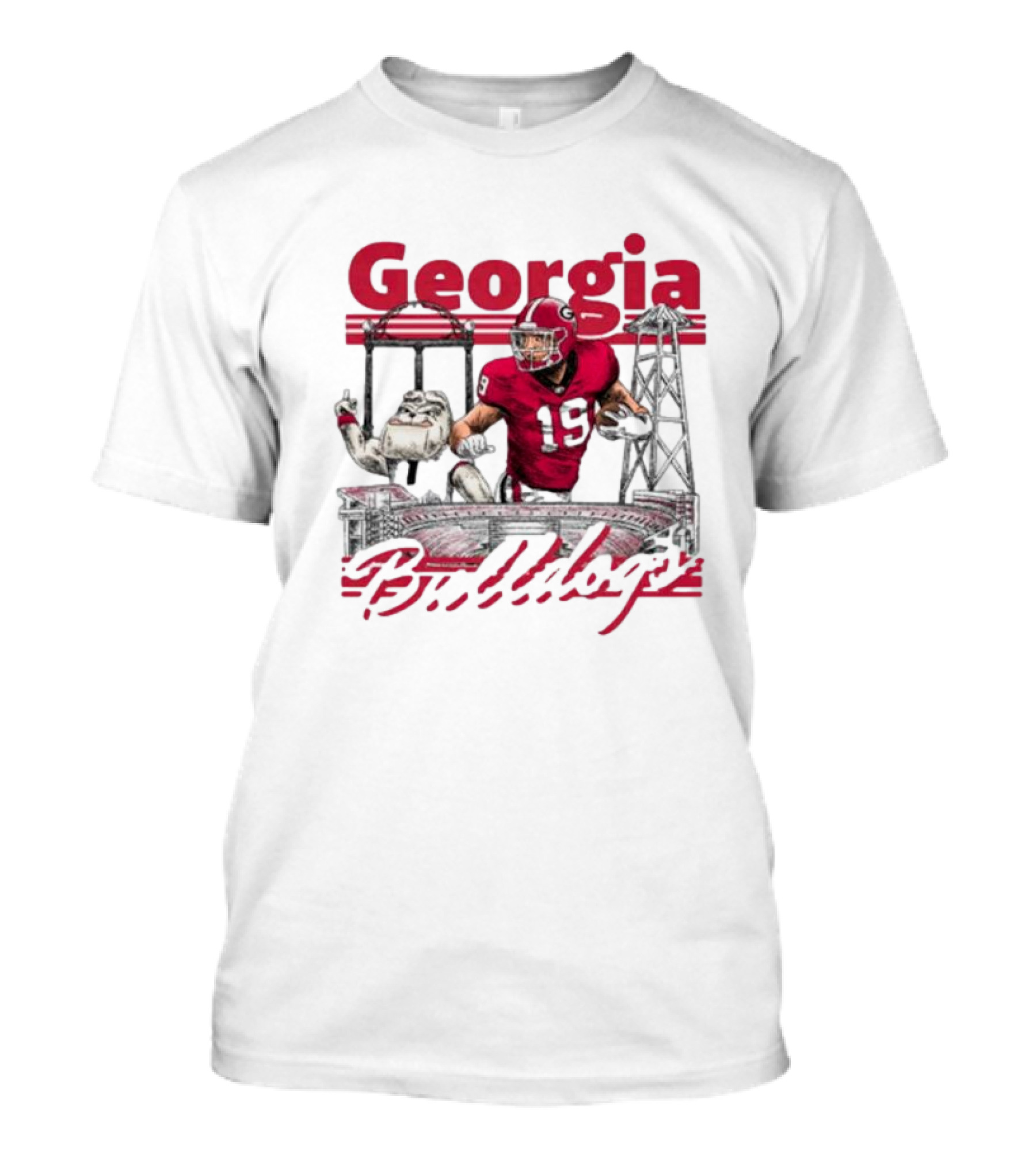 Georgia Bulldogs Brock Bowers Sanford Stadium Collegiate Landmarks T-Shirt