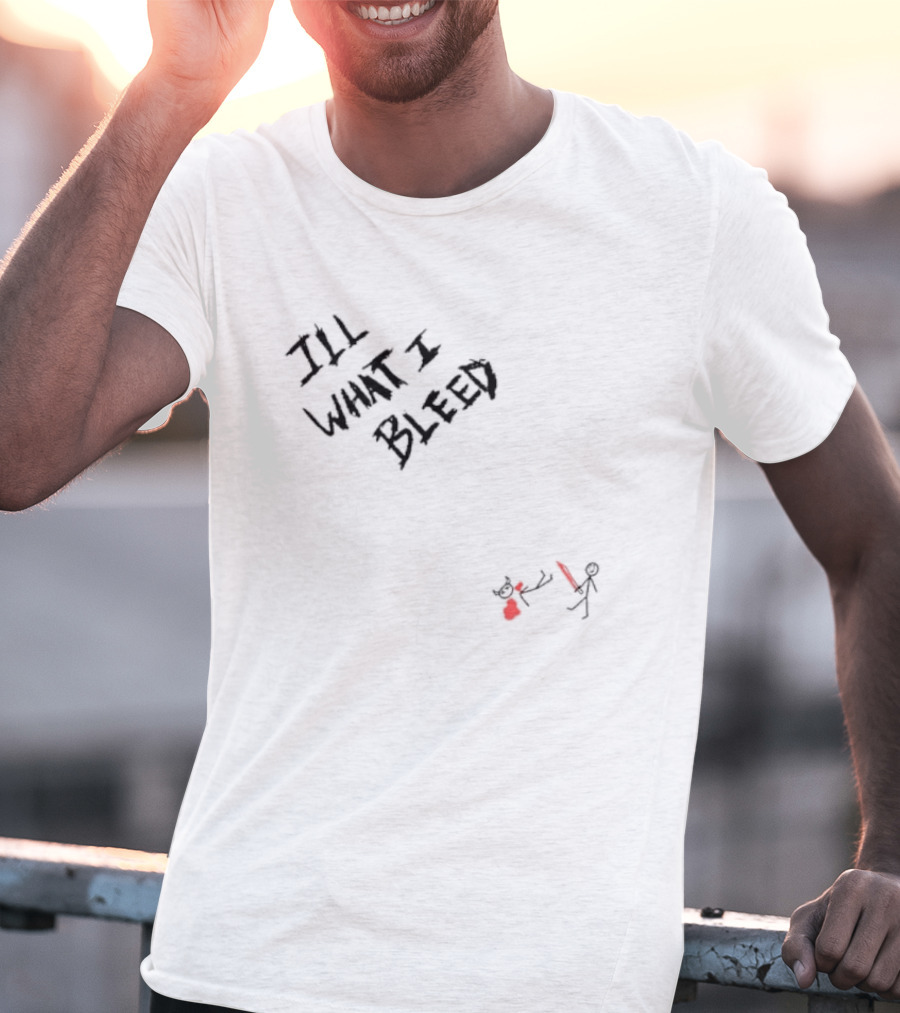 ILL What I Bleed Stick Figure Duel With Red Sword And Demon T-Shirt