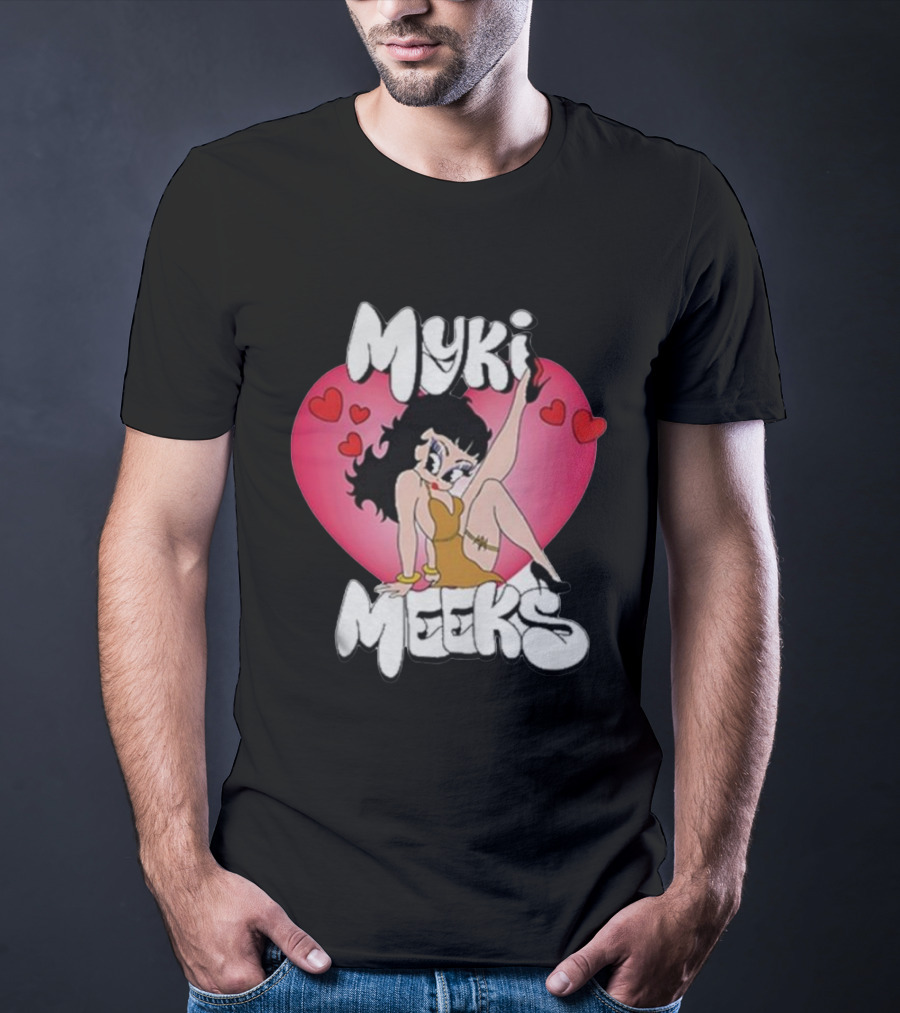 Myki Meeks Heart Cartoon Character With Hearts T-Shirt