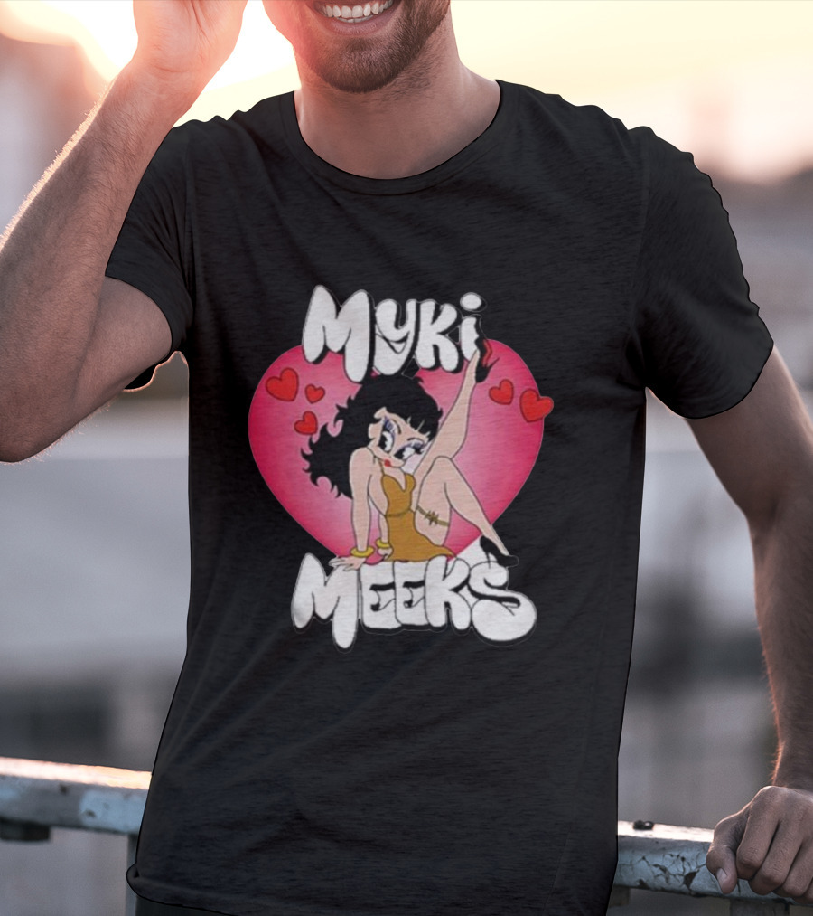 Myki Meeks Heart Cartoon Character With Hearts T-Shirt