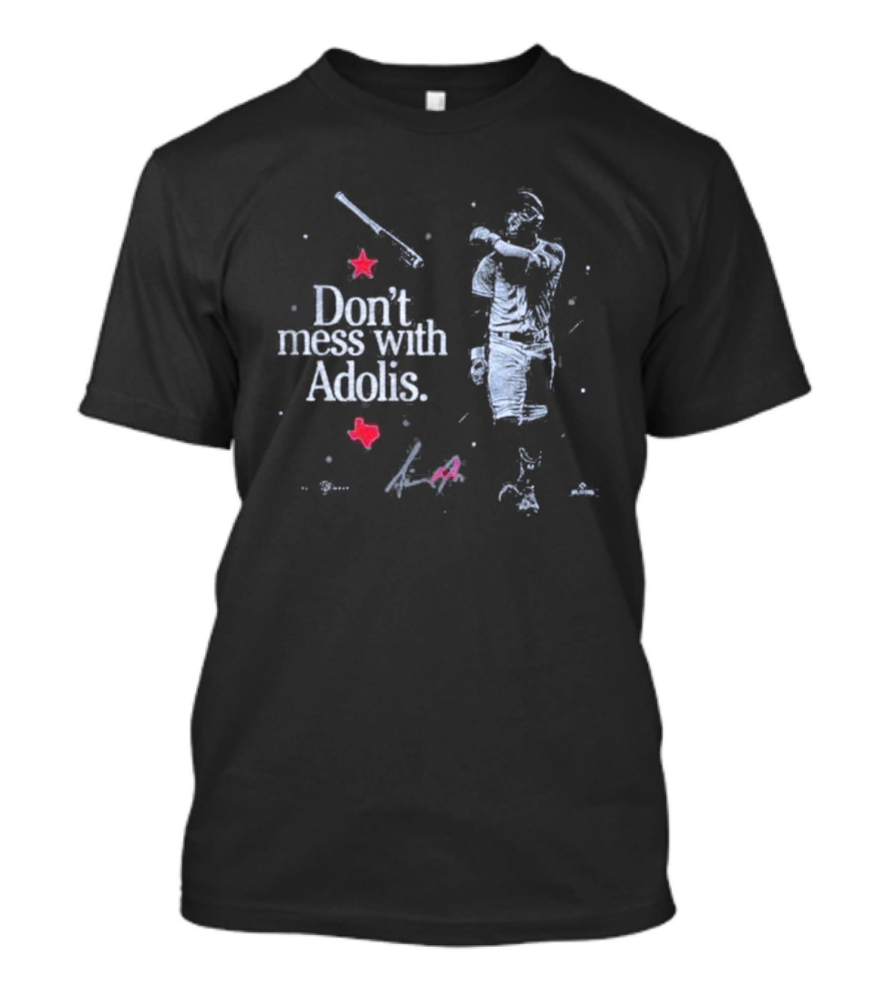 Don't Mess With Adolis Baseball Star Iconic Gesture With Red Star And Signature T-Shirt