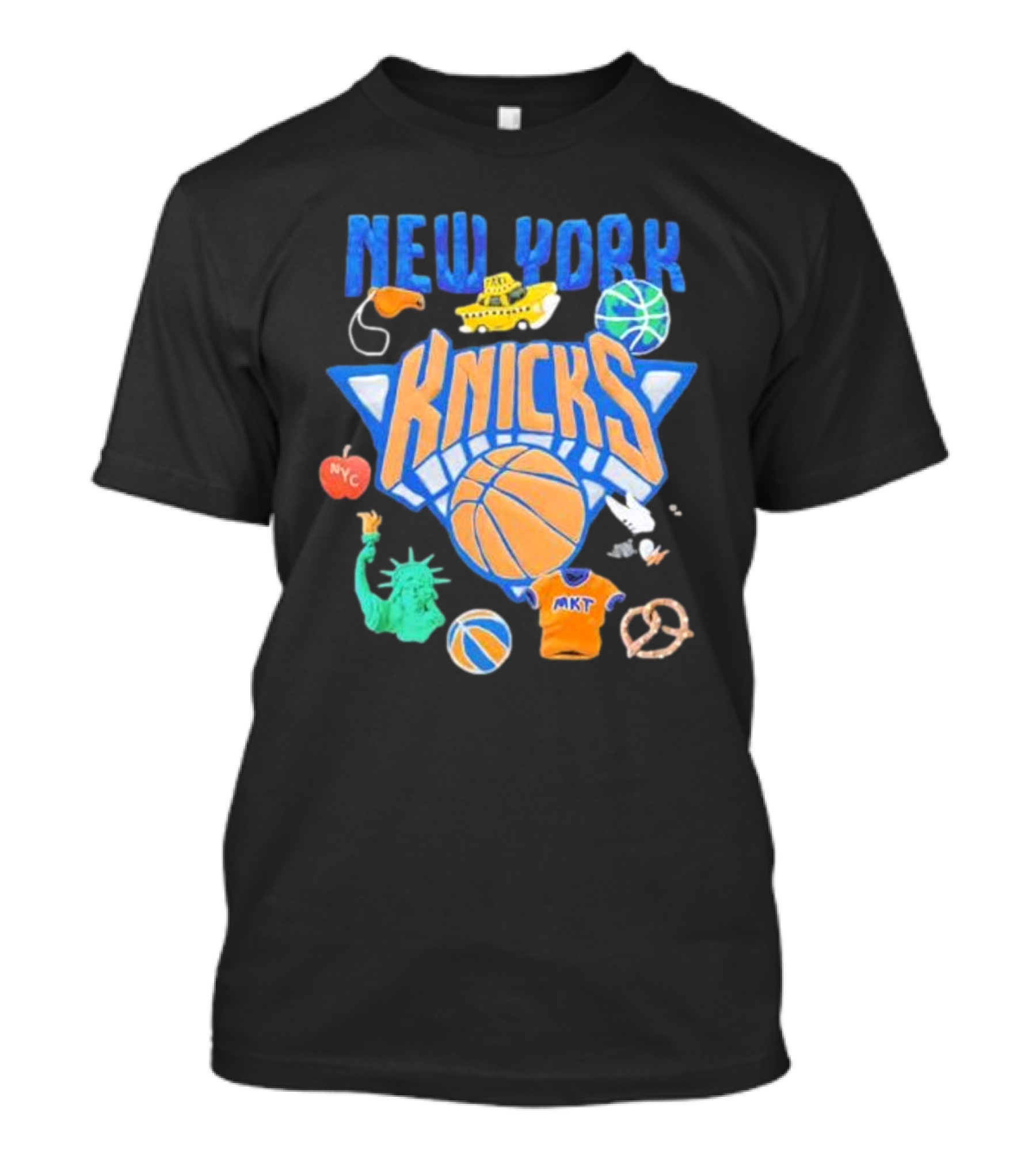 New York Knicks NBA Market Claymation NYC Basketball Iconic Symbols T-Shirt