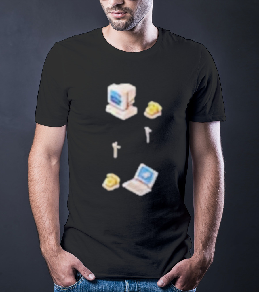 Wilbur’s Dial Up Vintage Computer And Classic Yellow Telephones Nostalgia T-Shirt