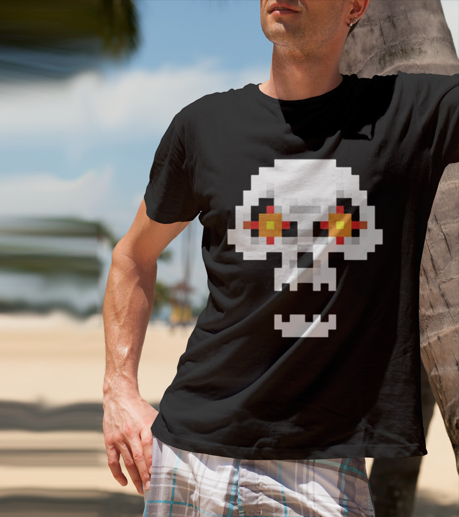 Crossing Skull Pixel T-Shirt