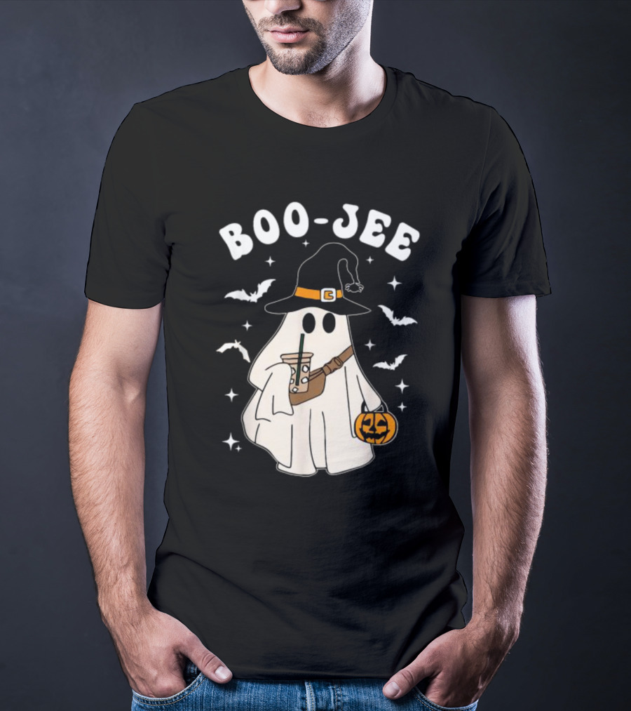 Boo Jee Ghost Halloween Costume Witch Hat Coffee Pumpkin T-Shirt