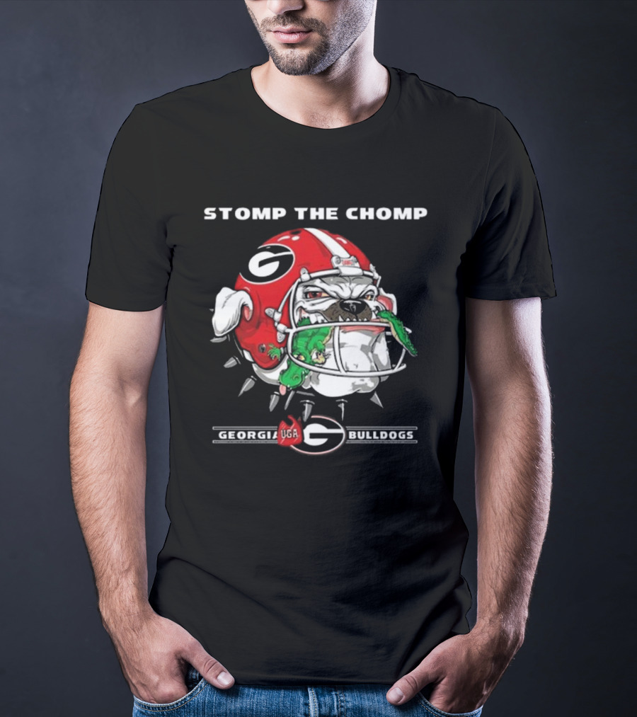 Stomp The Chomp Georgia UGA Bulldogs Helmet Gator T-Shirt