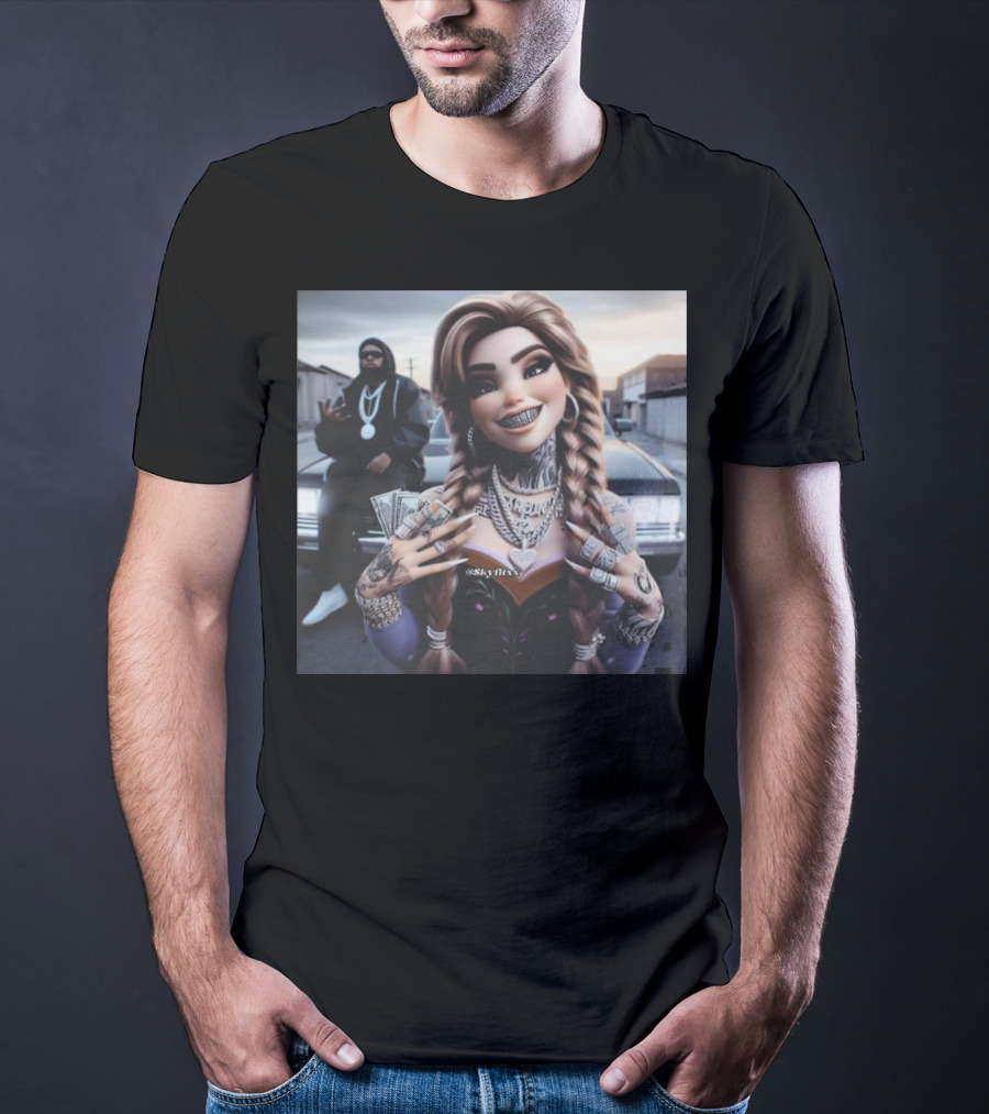 Anna Disney Grill Tattooed Street Style With Braids And Bling T-Shirt