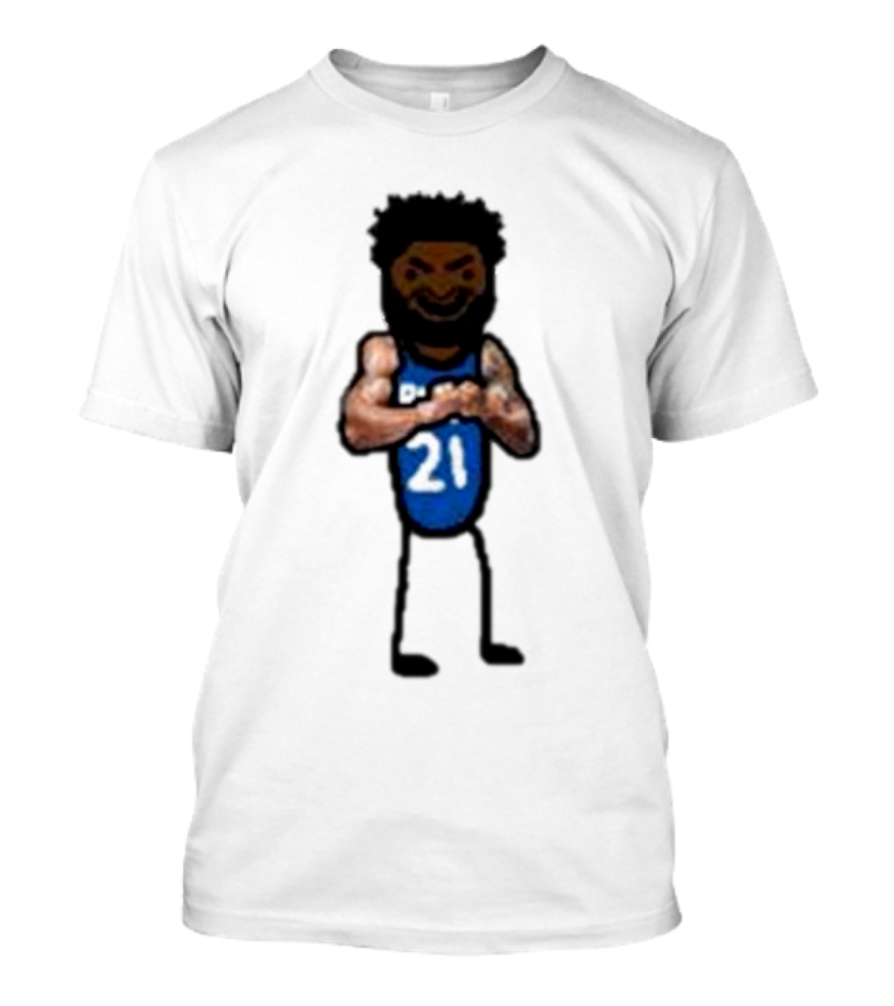 Nbapaint Joel Embeast Mode Cartoon 21 Jersey Basketball Stick Figure T-Shirt