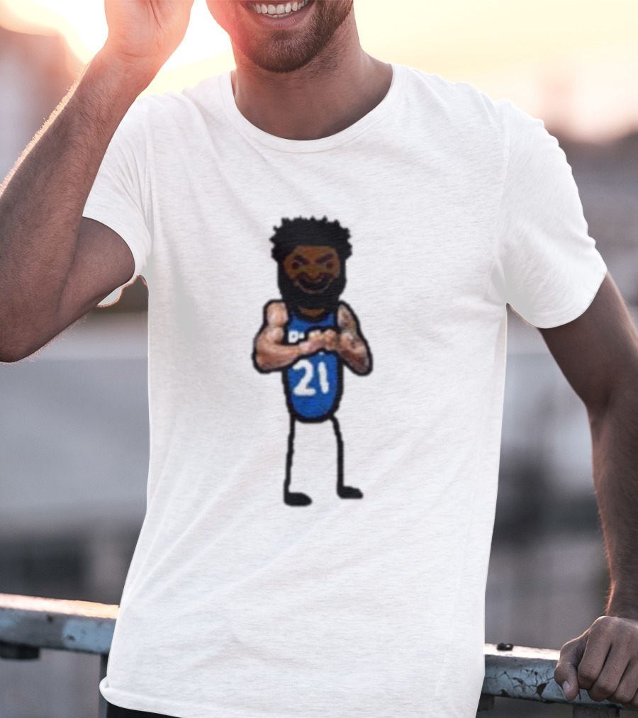 Nbapaint Joel Embeast Mode Cartoon 21 Jersey Basketball Stick Figure T-Shirt